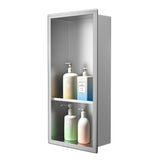 Bernkot Stainless Steel Shower Niche 8 18 Brushed No Tiled Needed Niche Shower for Bathroom Wall Recessed Shower Shelf for Stor
