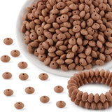 Kovict 300Pcs 12mm Silicone Lentil Beads, Silicone Spacer Beads for Necklace Bracelet Keychain Pens Craft(Camel Brown)