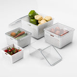 Kuber Industries 4 Pcs Set Fridge Storage Containers with Removable Colander | Airtight and Leakproof Vegetable Storage Box for