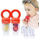 Baby Fruit Feeder by Lovenoobs, Frozen Teething Toys for Babies, 2 Pack, Fruit Pacifier with 6 Teats, BPA/BPS Free, Mesh Teether
