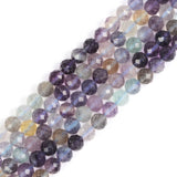 6mm Rainbow Fluorite Faceted Gemstone Round Loose Beads Strand 15.5-16 DIY Jewelry Making