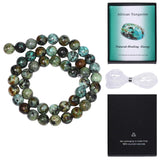 Song Xi 45pcs 8mm Natural African Turquoise Stone Beads for Jewelry Making, Gemstones Beads Bracelet for Necklace Earring Keycha