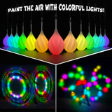 LED Poi Balls Set for Children and Adults - Luminous Premium Toy for Beginners & Professionals | LED Pois Kids Juggling | Juggli