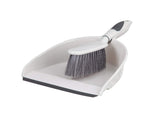 Superio Brush and Dustpan Set, Rubber Edge for Easy Dirt Pickup, Durable Plastic Broom Set with Ergonomic Grip Handle, for Table