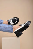 Shoetopia Front Buckle Detailed Black Loafers For Women & Girls-Eu36,Black,6,B0D8QBBDMY