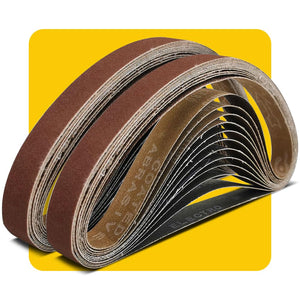 1/2 x 18 Inch 80 Grit Sanding Belt | Premium Aluminum Oxide Sanding Belt | Premium Sander Sandpaper - 24 Pack