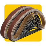 1/2 x 18 Inch 80 Grit Sanding Belt | Premium Aluminum Oxide Sanding Belt | Premium Sander Sandpaper - 24 Pack