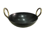 Indian Household Iron Kadhai with Handle (12 inches)