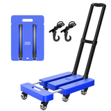 Folding Hand Truck, 500 LBS Heavy Duty Foldable Dolly Cart with Wheels, Telescoping Handle & 2 Elastic Ropes, Portable Luggage C