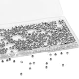 Song Xi 400pcs 304 Stainless Steel Round Silver Spacer Beads for Jewelry Making, Smooth Seamless Metal Beads 3mm for DIY Necklac