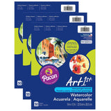 Watercolor Paper, White, 90lb., 9 x 12, 50 Sheets Per Pack, 3 Packs
