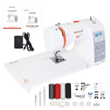 Poolin EOC02 Sewing Machine,Computerized Full Featured Machine Sewing with 200 Stitches,7 Feet,LCD Display,Wide Table,Sewing Mac