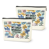 2PCS Daily Affirmations for Women Makeup Bag, Workout Gifts Gym Necessities for Women Encouragement Inspirational Mental Health 