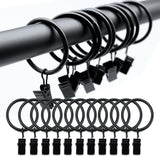 NSXEEN Stainless Steel Curtain Hooks, Shower Curtain Hooks Rings, Curtain Rings Metal for Bathroom Shower Rods Curtains (Curtain