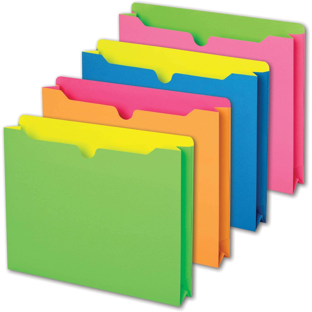 Tops Pendaflex File Jackets, 2 Expansion, Letter Size, Assorted Neon C ...