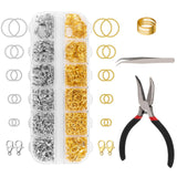Amrules 1200 Pcs Jump Rings for Jewelry Making Supplies, Necklace Repair Kit with Open/Close Tools, Pliers, Tweezers, Lobster Cl