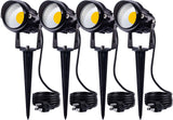 SUNVIE 120V Spot Lights Outdoor LED Landscape Lighting 12W AC Spotlights for Yard Waterproof Landscape Spotlight with Spiked Sta