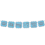 Funcart Its My Half Birthday BannerBlue & Silver for Half Birthday Decoration/Half Birthday Decoration/6 Month/Half Way to One
