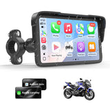 Portable Motorcycle CarPlay HD Touch Screen, Motorcycle GPS Navigation System with Apple Carplay and Android Auto, IP67 Waterpro