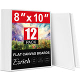 ESRICH 8x10 Canvas for Painting, 12 Pack Canvas Boards for Painting Primed Acid Free Blank Canvas Panels for Oil Paint, Watercol