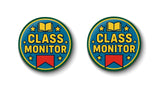 PEACOCKRIDE Class Monitor I Class Leader I Class Rep I School I College I Pin Badge Pack of 2 Nos (Multicolor, 37mm)