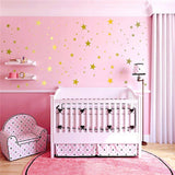 117Pcs Gold Stars Wall Decal Stars Pattern DIY Wall Stickers for Kids Rooms Home Decor