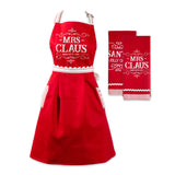 DII Christmas Kitchen D cor, Holiday Cooking & Baking Accessories Machine Washable Cotton, Apron/Dishtowel Set, Mrs. Claus Set,