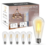 Jensense Edison LED Light Bulbs E26 LED Bulb 60 watt Equivalent Dimmable Light Bulbs 2700K Warm Soft White Vintage 7W LED Edison