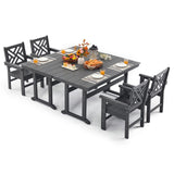 AXMOLM 6 Piece HDPE Outdoor Dining Set for 4 Patio Dining Furniture Set with Umberlla Hole, Weather Resistent Outdoor Table and 