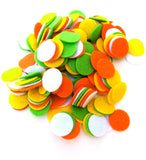 Playfully Ever After Light Green, White, Orange & Yellow Craft Felt Circles (1.5 Inch 95pc)