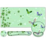 Mint Green Butterflies Florals Mouse Pad, XXL Large Desk Mat Extended Reading Desk pad, 4PCS Non-Slip Rubber Base Computer Big M
