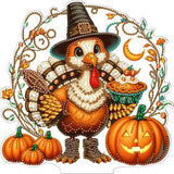 Diamond Art Kit Thanksgiving Turkey, Diamond Art Painting Kit for Adults Begainners,DIY Diamond Art Ornament Desktop for Home Ho