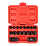 TEKTON 3/8 Inch Drive 6Point Impact Socket Set, 19Piece (624 mm) Case | SID91302