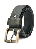 Mistercraft MenS Genuine Leather Casual Belt |Green Handed Milled Textured | Durable Pin Buckle | Adjustable Waist | Ideal For J