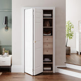 SMARTSTANDARD 36 x 80 Paintable Bifold Door, 3-Panels Closet Doors with Hardward Kits, White Primed Surface Ready for Painting, 