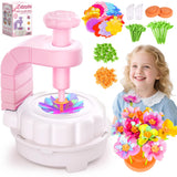 windpaint Toys for Girls 3 4 5 6 7 8 9 10 Years Old, DIY Craft Kits for Kids, Fabric Flower Bouquets for Girls Gifts, Educationa