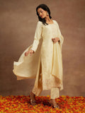 Libas Women'S Silk Embroidered Kurta Sets (48075_Yellow Yellow M