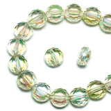 DIQIO 8mm Sparkle Flat Coin Round Crystal Beads (78-82pcs, Spring Green)