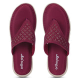 Ortho Joy Doctor Fancy Slipper For Women || Orthopedic Women'S Fancy Sandal For Women,Maroon,3,B0CQFPCGCD