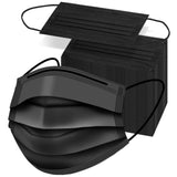 ZTANPS 50PCS Disposable Face Masks, Black Masks, 3 Layer Protection Black Disposable Face Masks