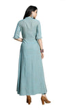Anni Designer Women'S Dusty Blue Color Rayon,Dusty Blue,2XL,Rayon,Regular,Kurti