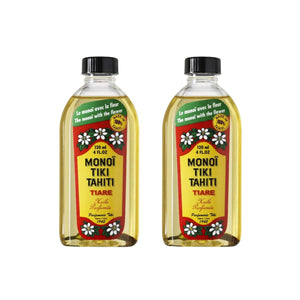 Monoi Tiki Tahiti - Tiare Coconut Oil - Original Tahitian Gardenia Fragrance - For Hydrated Skin and Hair - 4 fl. oz. (Pack of 2