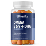 Omega 3 6 9 + DHA Gummies for Adults - Plant-Based Fish Oil Alternative with Chia Seed Oil and Algae - Support Brain and Immune 