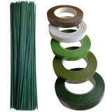 Arlai Floral Arrangement Kit - Floral Tools 5 Rolls Flower Paper Tape with 50 Pcs 16 Floral Stem Wire for Floral Arrangement Art