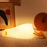 Anywin Lying Flat Duck Night Light, Cute Light Up Duck Soft Silicone Nursery Night Lamp with Touch Control & Rechargeable & Time
