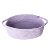 MEGASKET Purple Small Woven Basket, 13x 9x 5Baskets for Gifts Empty, Cotton Rope Gift Basket, Cute Nursery Baby Orga