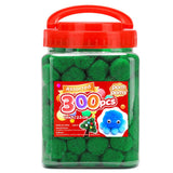 Iooleem Green Pom Poms, 300pcs 1inch, Pom Poms for Arts and Crafts, Pom Pom Balls, Craft Pom Poms.