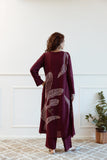Gosriki Women'S Rayon Blend Straight Printed Kurta With Pant (Kathija Wine-Gs_S_Wine_Small),Wine,,B0DK9N8W4D