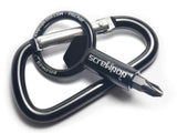 Screwpop Screwdriver Universal Magnetic Bit Holder for Keychain | Carabiner Multi-Tool Bottle Opener (Includes Removable Double-
