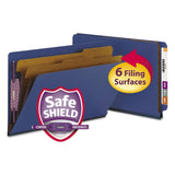 Smead 29784 Pressboard End Tab Classification Folders Legal SixSection Dark Blue 10/Box